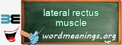 WordMeaning blackboard for lateral rectus muscle